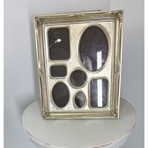 Vintage Silver Leaf Wood Photo Picture frames , set of 2 measuring 13x 15in